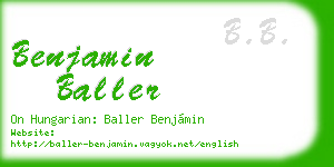 benjamin baller business card
